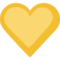 Yellow Heart emoji on Facebook